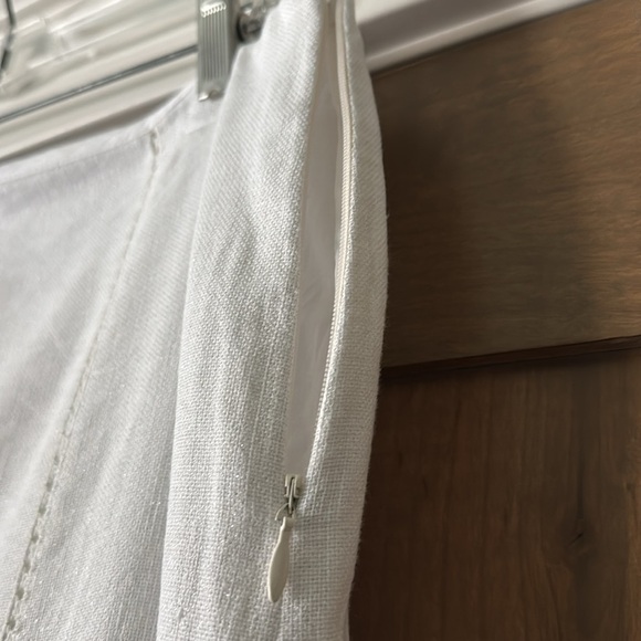 White house/black market Linen Maxi skirt Womens 10 lined Mermaid crochet Boho - Picture 7 of 10